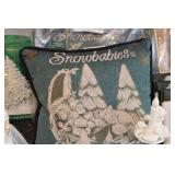 Snowbabies Figurine Collection with Skating Rink, Pillows, Placemats, and Decor Pieces