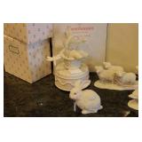 Large Lot of Snowbunnies Figurines with Accessories and Decor
