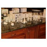 Large Lot of Snowbabies, Snowbunnies, Miniatures, Dept 56 Ornaments, and Crystal Basket