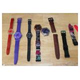 Lot of 5 Swatch Watches with Assorted Replacement Bands