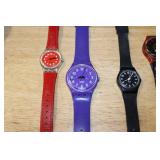 Lot of 5 Swatch Watches with Assorted Replacement Bands
