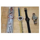 Set of 4 Wristwatches Swatch Masquerade GP105, GZ157 Daimler Chrysler, Lady Limelight, Carriage by Timex