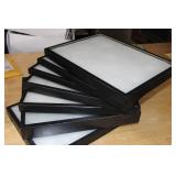 Set of 5 Black Display Cases with Glass Tops