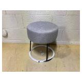 BirdRock Home Linen Foot Stool Ottoman with Metal Base - Grey