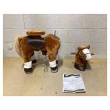 Qaba Ride on Horse, Walking Horse Toy, Kids Riding Pony w/ Wheels & Neighing Sounds for 3-5 Years, up to 132 Pounds