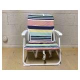 Aimee Lii Recliner, Folding Chair, Oxford Cloth Iron Outdoor Beach Chair,Light Blue