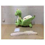 Qaba Baby Rocking Horse, Kids Ride on Dragon Toy with Realistic Dragon Roar and Safety Belt, Plush Animal Rocker for Kids 1836 Months, Green