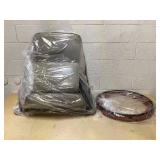 HOMCOM Faux Leather Manual Recliner, Adjustable Swivel Lounge Chair with Footrest, Armrest and Wrapped Wood Base for Living Room, Gray (Maybe Missing Hardware)