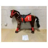 Qaba Ride on Horse for Kids 3-8 Years Old w/ Neighing Sound, Saddle & Stirrups