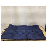 Outsunny 59" x 38" Tufted Bench Cushion for Outdoor Furniture, 3-Seater Replacement for Swing Chair, Patio Sofa/Couch, Dark Blue