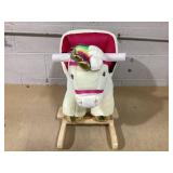 Qaba Kids Rocking Horse, Unicorn with Realistic Sound, Safety Belt & Wooden Base for 18-36 Months