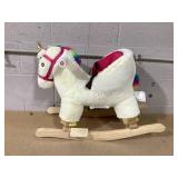 Qaba Kids Rocking Horse, Unicorn with Realistic Sound, Safety Belt & Wooden Base for 18-36 Months