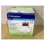 Westinghouse 3-in-1 LED Schoolhouse Light Kit, Multi Finish Fitters, White Opal Glass, Damp Location, ENERGY STAR