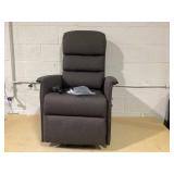 HOMCOM Power Lift Assist Recliner Chair for Elderly with Remote Control, Linen Fabric Upholstery, Brown