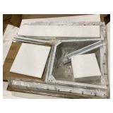 HOMCOM 3-Piece Wooden Square Dining Table Set with 1 Table and 2 Chairs and Sturdy Metal Frame for Small Space, White 27.5"x27.5"x29.5"