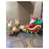 Airblown Inflatable Santa Sleigh and Reindeer Scene