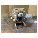 Baby Rocking Horse Bear Plush Ride On Toy with Lullaby Pedals Safety Belt for Toddlers 18-36 Months