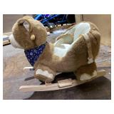 Baby Rocking Horse Bear Plush Ride On Toy with Lullaby Pedals Safety Belt for Toddlers 18-36 Months