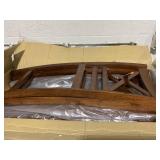 Costway - Set of 4 Bar Stools 24" Counter Height Chairs w/ Rubber Wood Legs - Antique Walnut (Transit Damage: 1 Piece On Back Broken)