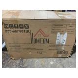 HOMCOM Electric Power Recliner, Wall Hugger Armchair with USB Charging Station, Sofa Recliner with Linen Upholstered Seat and Retractable Footrest, Blue