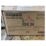 HOMCOM Electric Power Recliner, Wall Hugger Armchair with USB Charging Station, Sofa Recliner with Linen Upholstered Seat and Retractable Footrest, Blue