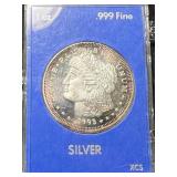 1 TROY OZ .999 FINE SILVER TRADE UNIT ROUND IN CASE