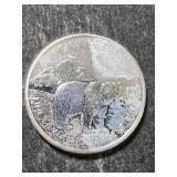 2011 CANADIAN GRIZZLY 1 TROY OZ .9999 FINE SILVER