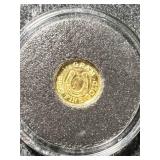1/4TH TROY OZ .9999 FINE GOLD MONARCH METALS ROUND IN AIRTITE