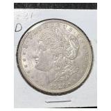 1921-D US MORGAN SILVER DOLLAR