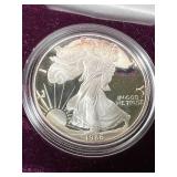 1986 PROOF AMERICAN SILVER EAGLE IN ORIGINAL MINT BOX