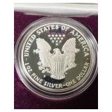 1986 PROOF AMERICAN SILVER EAGLE IN ORIGINAL MINT BOX