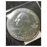 5 TROY OZ .999 FINE SILVER WASHINGTON QUARTER DESIGNED ROUND