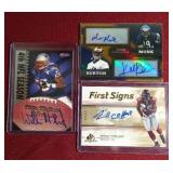 (3) Autographed Football Cards