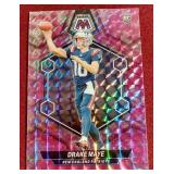 2024 Mosaic Drake Maye Rookie Card - Mosaic Camo Pink