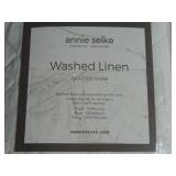 2 Pack Annie Selke Washed Linen Quilted Sham Set