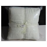 Bokser Home French Linen Channel Stitch Quilt & Sham Set (Cream, King/Cal King)