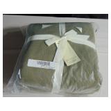 King/Cal King French Linen and Cotton Duvet Cover & Sham Set BOKSER HOME Moss