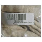 King 100% French Linen Sheet Set | BOKSER HOME - Putty Heather