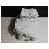 Queen Size 100% French Linen Sheet Set - Pebble Heather Gray | BOKSER HOME