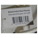 2 Pack Medium White Duck Feather & Down Bed Pillow | BOKSER HOME