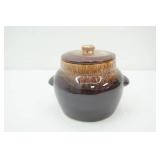Vintage Kathy Kale Brown Drip Glaze Stoneware Bean Pot