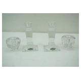Vintage Shannon Lead Crystal Candlestick Holders & Another Set of Crystal Candlestick holders
