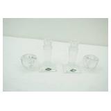 Vintage Shannon Lead Crystal Candlestick Holders & Another Set of Crystal Candlestick holders