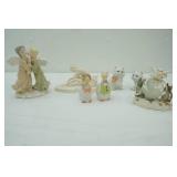 Porcelain Figurine of two angels, kitten figurines, ceramic geese salt & pepper shaker, ballerina sculpture