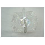 Vintage L.E. Smith Iridescent Clear Carnival Glass Basket; 5th Avenue Crystal Basket