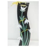 Art Glass Flowers On Black Glass