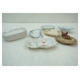 Vintage Furstenberg Porcelain dish, Vintage J&G Meakin Diana Gold Transferware bone dish, soap dishes, Airline stoneware trays