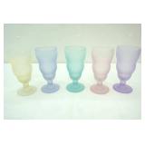 Vintage Libbey Watusi frosted Pastel soda fountain glasses (5)