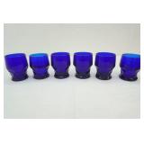 Vintage Georgian Honeycomb cobalt blue glasses (6)