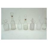 Vintage Glass decanters, various sizes and styles(7)
